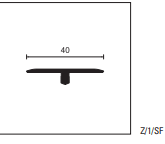 Samskeytalisti 270cm fyrir parket. 4cm breiður. Silfurlitaður.