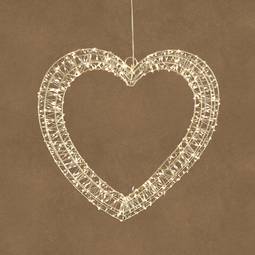 LED-hjarta silfurlitað 38 cm 600 LED hlýhvítt – Luca Lighting