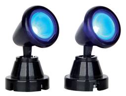Round spot light, blue, set of 2