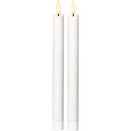 LED antíkkerti Flamme Rustic 25 cm hvít 2 stk