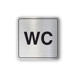 WC Klósett Skilti Stál 95x95mm