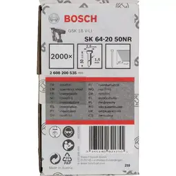 Bosch Pinnar 20Gr 1,6X50Mm Rf (2000)