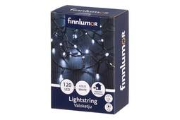 LED ljósasería 120 ljós 11,9 m hvít, svört snúra Finnlumor