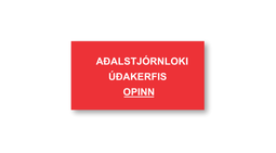 Merkispjald - Aðalstjórnloki úðakerfis opinn 16x40 cm