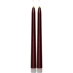 LED kerti Flamme Metal 28,5 cm vínrauð 2 stk