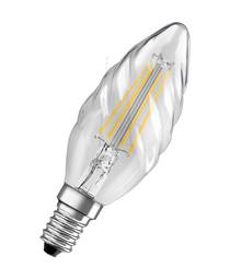 LED kertapera snúin Retro 4W(40W) E14 2700K glær