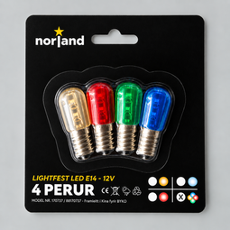 Norland LightFest E14 aukaperur IP44, 4 stk. – Marglitur