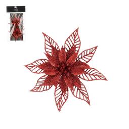 Jólastjarna á klemmu rauð 2 stk. 16 cm – Mica Decorations
