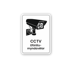 CCTV Skilti Hvítt 95x135mm
