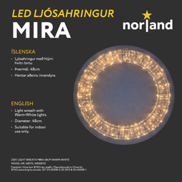 Norland MIRA ljósahringur Ø 48 cm – Hlýhvítur