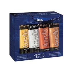 El greco akrýllitir 75ml metallic 4stk