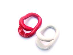 Keðjulás 6mm Rautt/Hvítt Plast 2stk