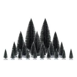 Assorted pine trees, set of 21