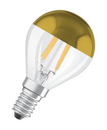 LED kúlupera Retro 4W(37W) E14 2700K m/gull spegli