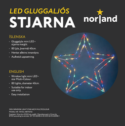Norland Stjarna LED gluggaljós Ø 40 cm – Marglitur