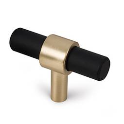 Hnúður 50Mm Svart/Brass 2Stk