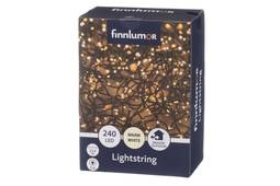 LED ljósasería 240 ljós 23,9 m hlýhvít, svört snúra Finnlumor