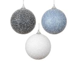 Jólakúla með frostáferð 8 cm (plast)