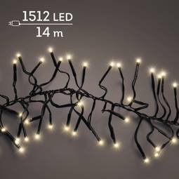 Cluster LED-ljósasería 14 m með hlýgylltu ljósi