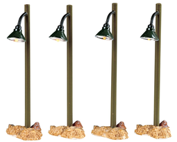 Rustic street lamp, set of 4