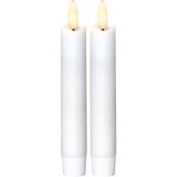 LED antíkkerti Flamme Rustic 15 cm hvít 2 stk