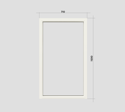 Gluggi hvítur 70x120 cm fast gler