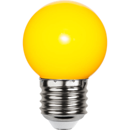 LED skrautpera E27 G45 1W gul
