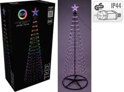 Ljósatré úti 210 cm 370 LED RGB svart