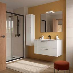 Silane skápur + ibon handlaug 100cm white satin