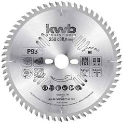 KWB Hjólsagarblað Tré 250x3,2x30/20mm 60T