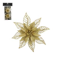 Jólastjarna á klemmu gyllt 2 stk. 16 cm – Mica Decorations