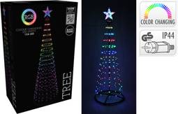 Ljósatré úti 150 cm 154 LED RGB svart