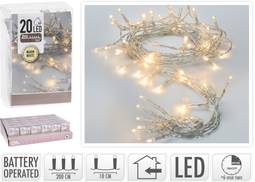 Ljósasería 20 LED hlýhvít með tímastilli