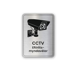 CCTV Skilti Stál 95x135mm