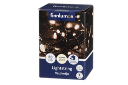 LED ljósasería 80 ljós 7,9 m hlýhvít, svört snúra Finnlumor